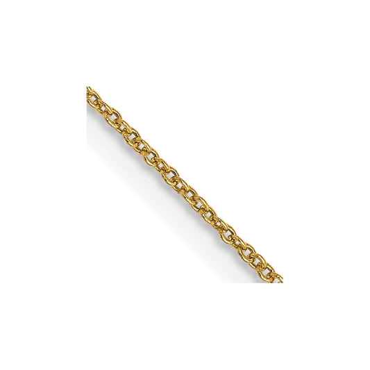 24 Inch 14K Yellow Gold .8mm Round Cable Chain Necklace