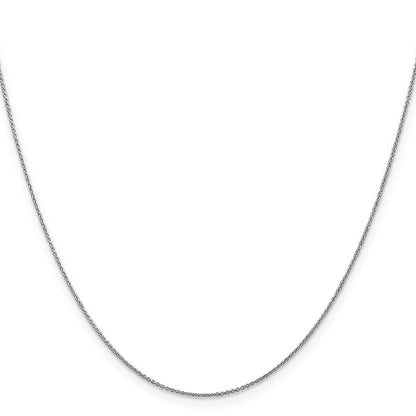 2 Inch 14K White Gold .8mm Round Cable Chain Necklace