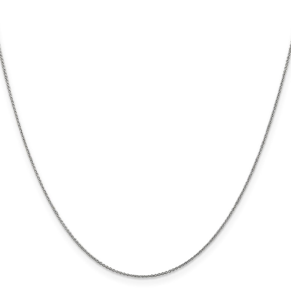 22 Inch 14K White Gold .8mm Round Cable Chain Necklace