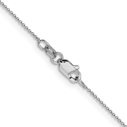 16 Inch 14K White Gold .8mm Round Cable Chain Necklace