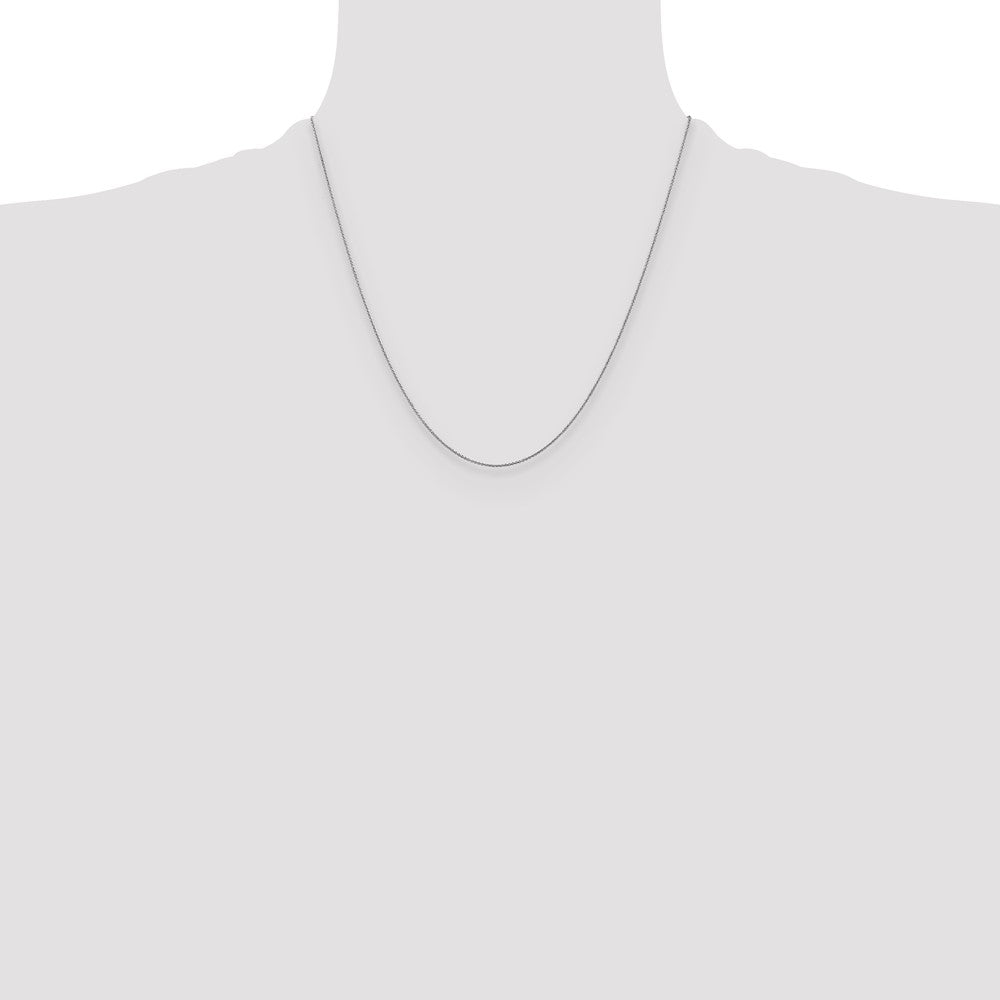 2 Inch 14K White Gold .8mm Round Cable Chain Necklace