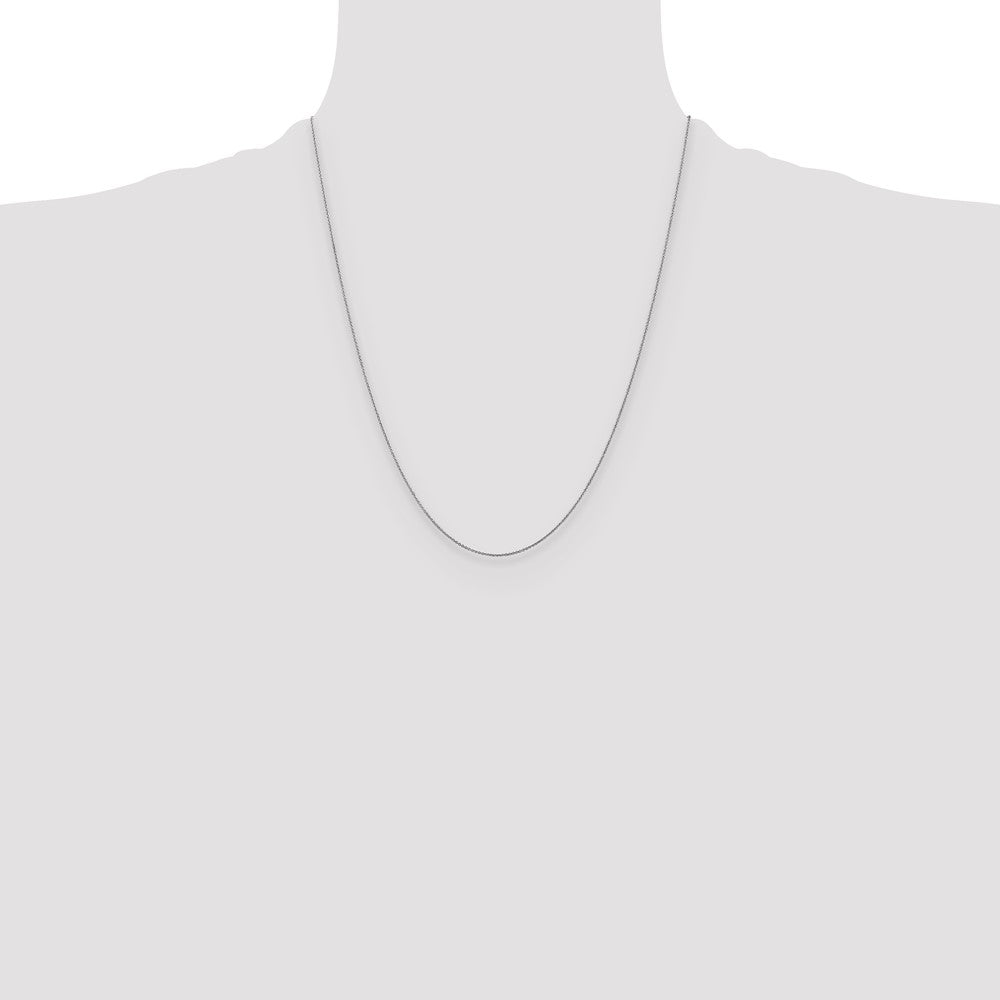 22 Inch 14K White Gold .8mm Round Cable Chain Necklace