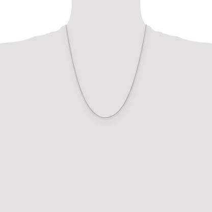 22 Inch 14K White Gold .8mm Round Cable Chain Necklace