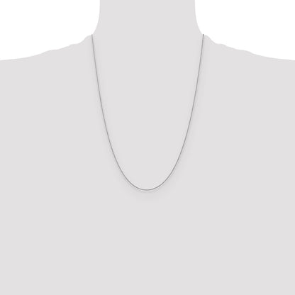 24 Inch 14K White Gold .8mm Round Cable Chain Necklace