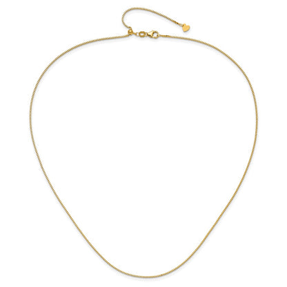 3 Inch 14K Yellow Gold Adjustable .9mm Box Chain Necklace