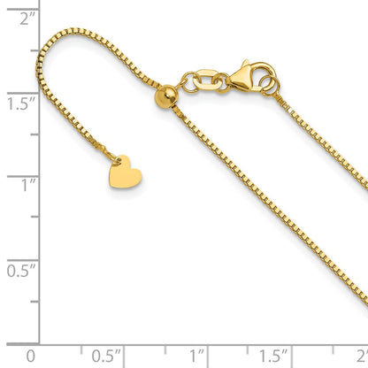 3 Inch 14K Yellow Gold Adjustable .9mm Box Chain Necklace