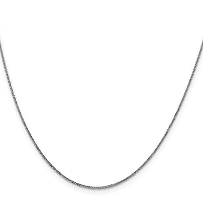22 Inch 14K White Gold .8mm D/C Quadra Wheat Chain Necklace