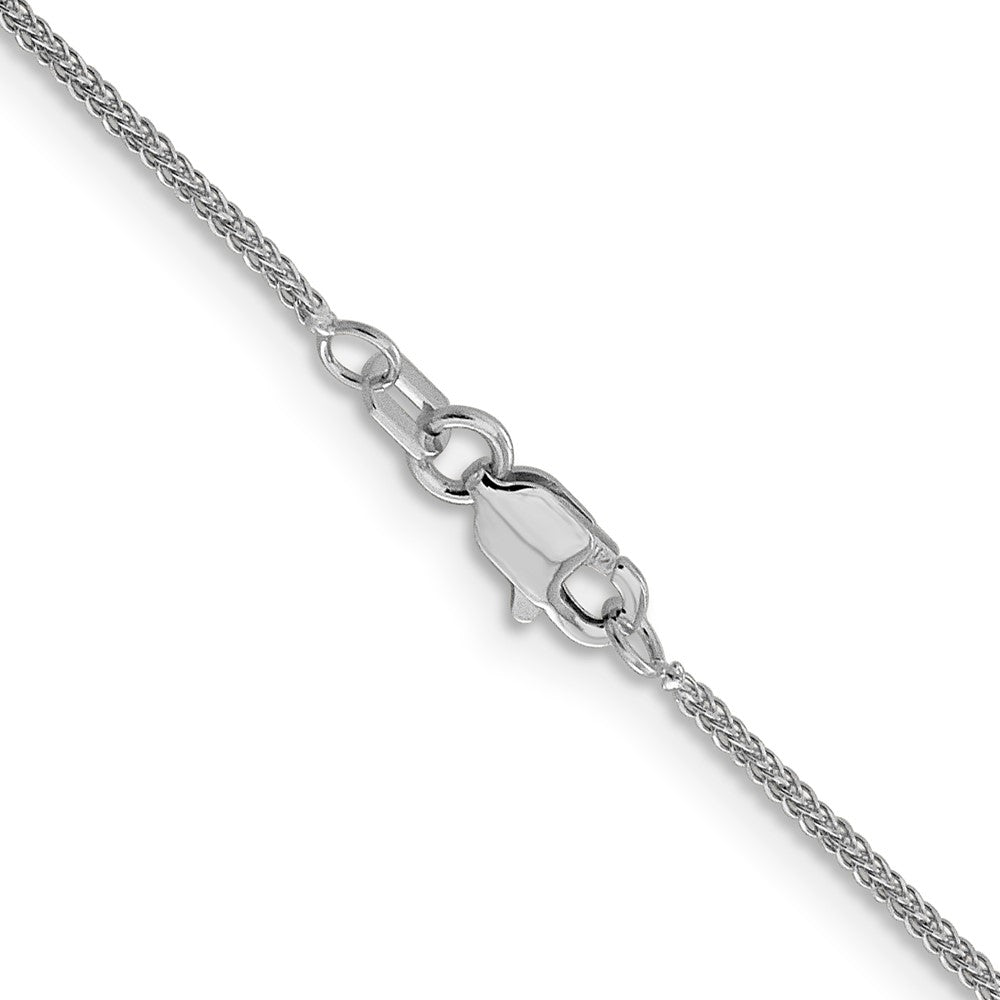16 Inch 14K White Gold .8mm D/C Quadra Wheat Chain Necklace