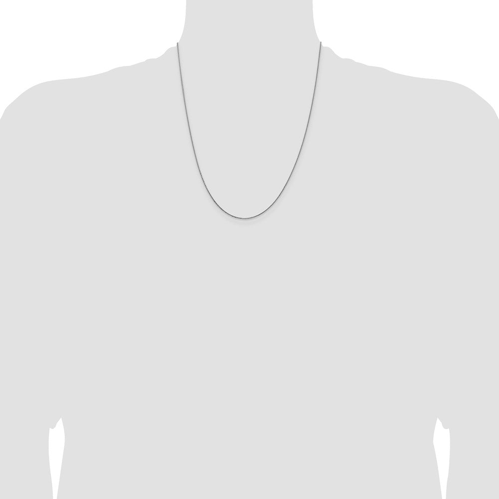 22 Inch 14K White Gold .8mm D/C Quadra Wheat Chain Necklace