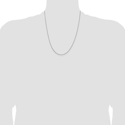 22 Inch 14K White Gold .8mm D/C Quadra Wheat Chain Necklace