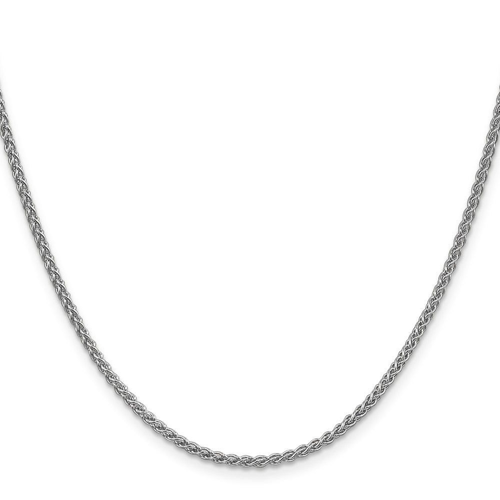24 Inch 14K White Gold 2.1mm Spiga Chain Necklace