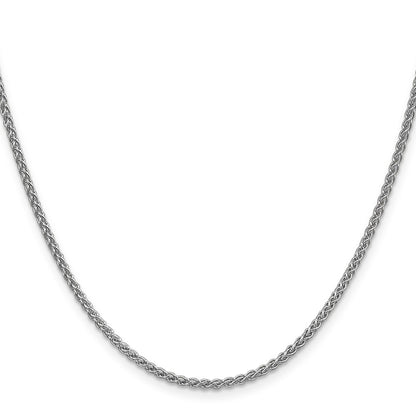 24 Inch 14K White Gold 2.1mm Spiga Chain Necklace