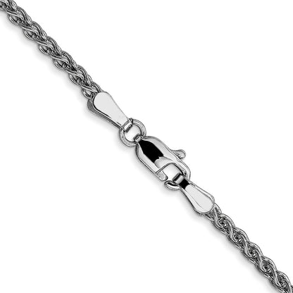 18 Inch 14K White Gold 2.1mm Spiga Chain Necklace