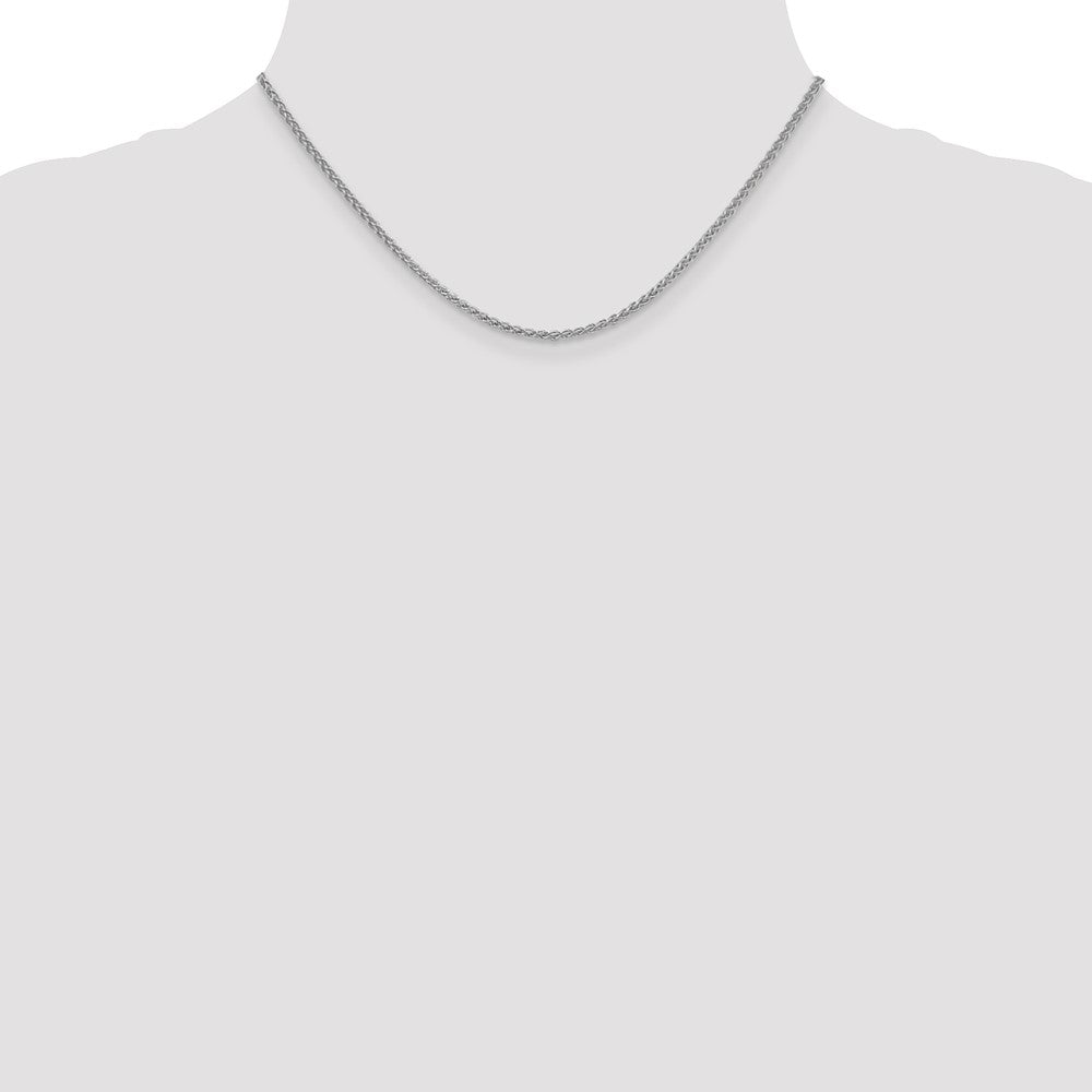 16 Inch 14K White Gold 2.1mm Spiga Chain Necklace