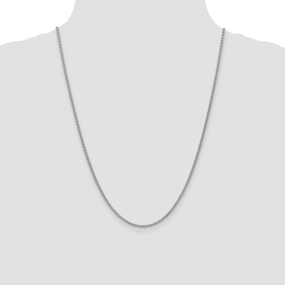 24 Inch 14K White Gold 2.1mm Spiga Chain Necklace