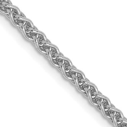 2 Inch 14K White Gold 2.1mm Spiga Chain Necklace