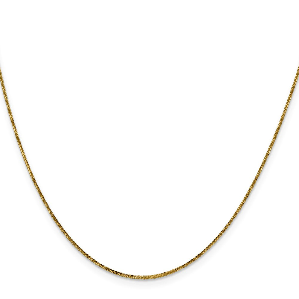 22 Inch 14K Yellow Gold .8mm D/C Quadra Wheat Chain Necklace
