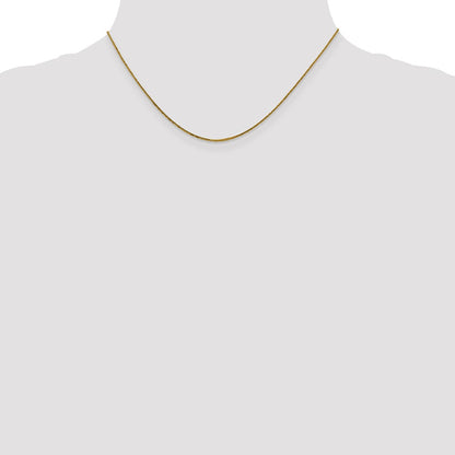 16 Inch 14K Yellow Gold .8mm D/C Quadra Wheat Chain Necklace
