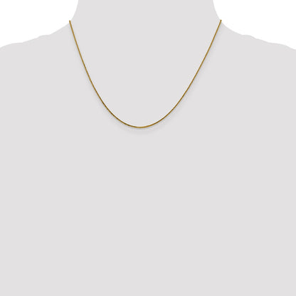 18 Inch 14K Yellow Gold .8mm D/C Quadra Wheat Chain Necklace