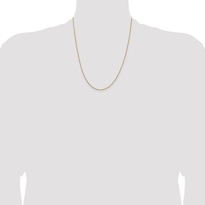 22 Inch 14K Yellow Gold .8mm D/C Quadra Wheat Chain Necklace
