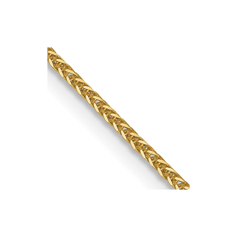 22 Inch 14K Yellow Gold .8mm D/C Quadra Wheat Chain Necklace