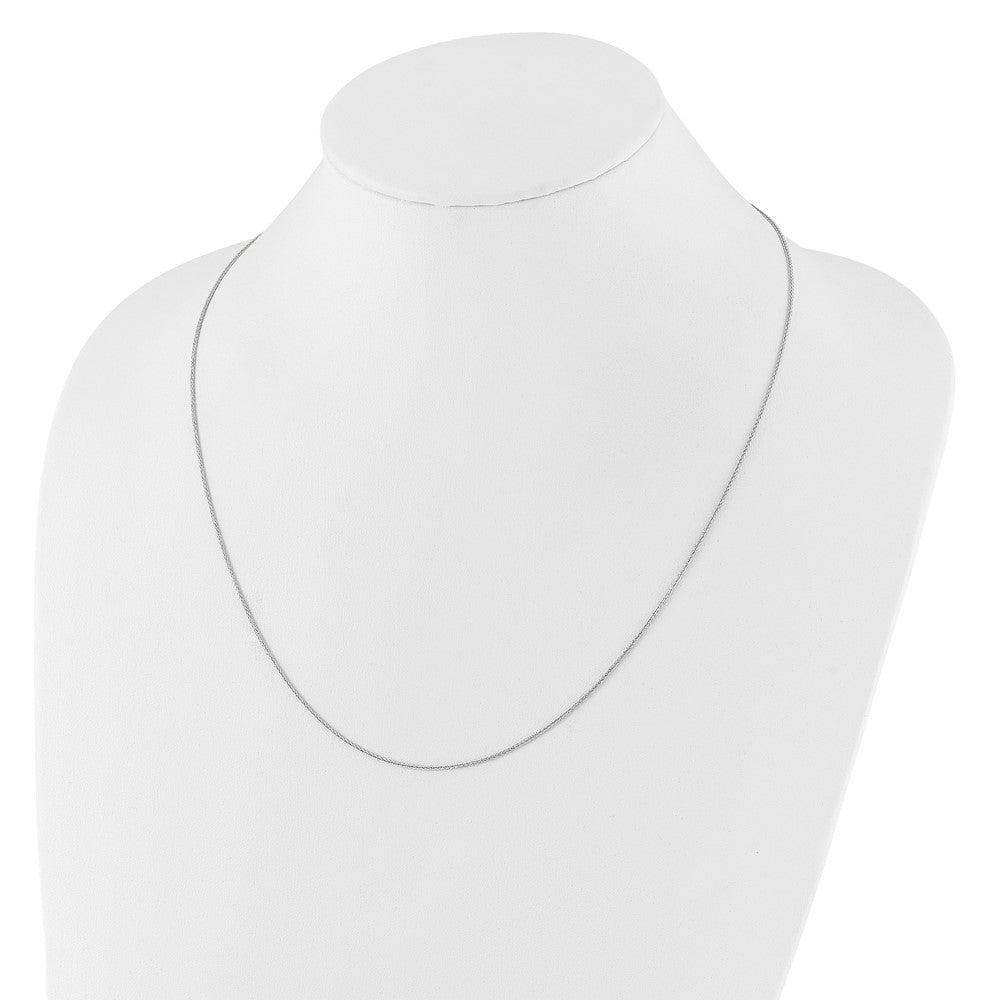 22 Inch 14K White Gold Adjustable 1mm Wheat Chain Necklace