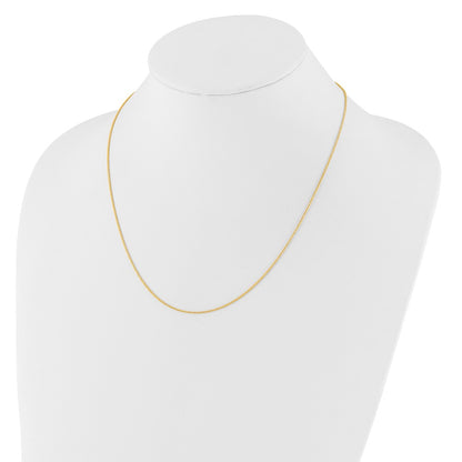 22 Inch 14K Yellow Gold Adjustable 1mm Wheat Chain Necklace