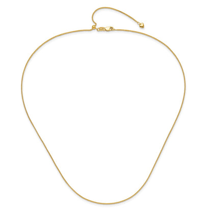 3 Inch 14K Yellow Gold Adjustable 1mm Wheat Chain Necklace