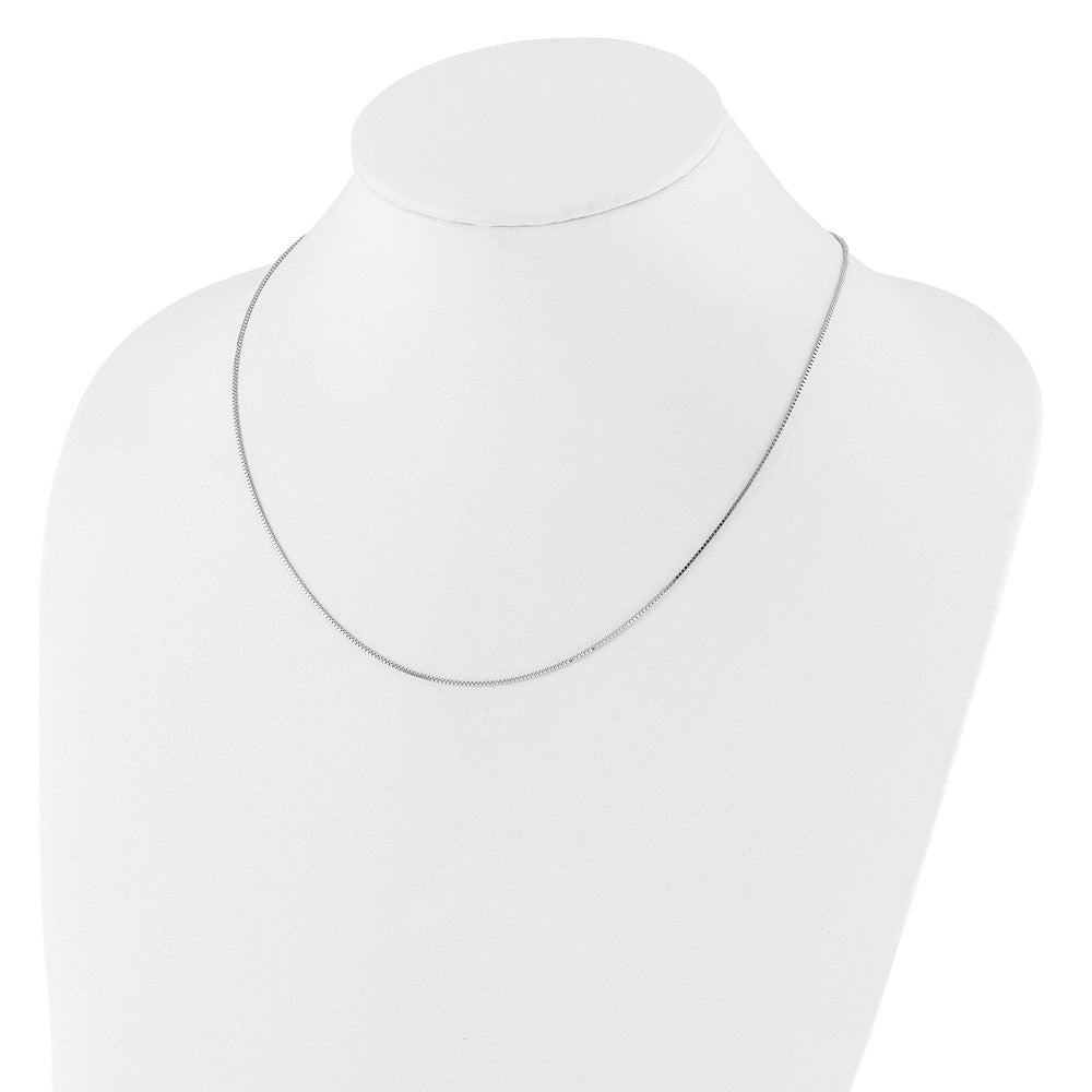 3 Inch 14K White Gold Adjustable .9mm Box Chain Necklace