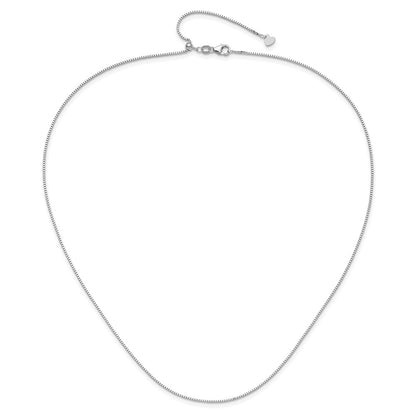 22 Inch 14K White Gold Adjustable .9mm Box Chain Necklace