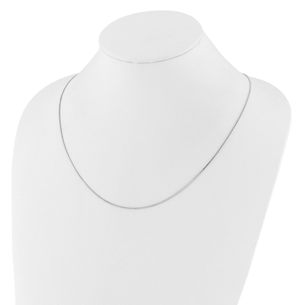 22 Inch 14K White Gold Adjustable .9mm Box Chain Necklace