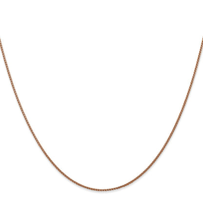 18 Inch 14K Rose Gold 1.0mm Spiga Chain Necklace