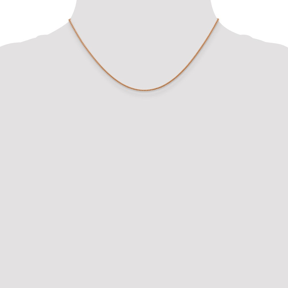 16 Inch 14K Rose Gold 1.0mm Spiga Chain Necklace