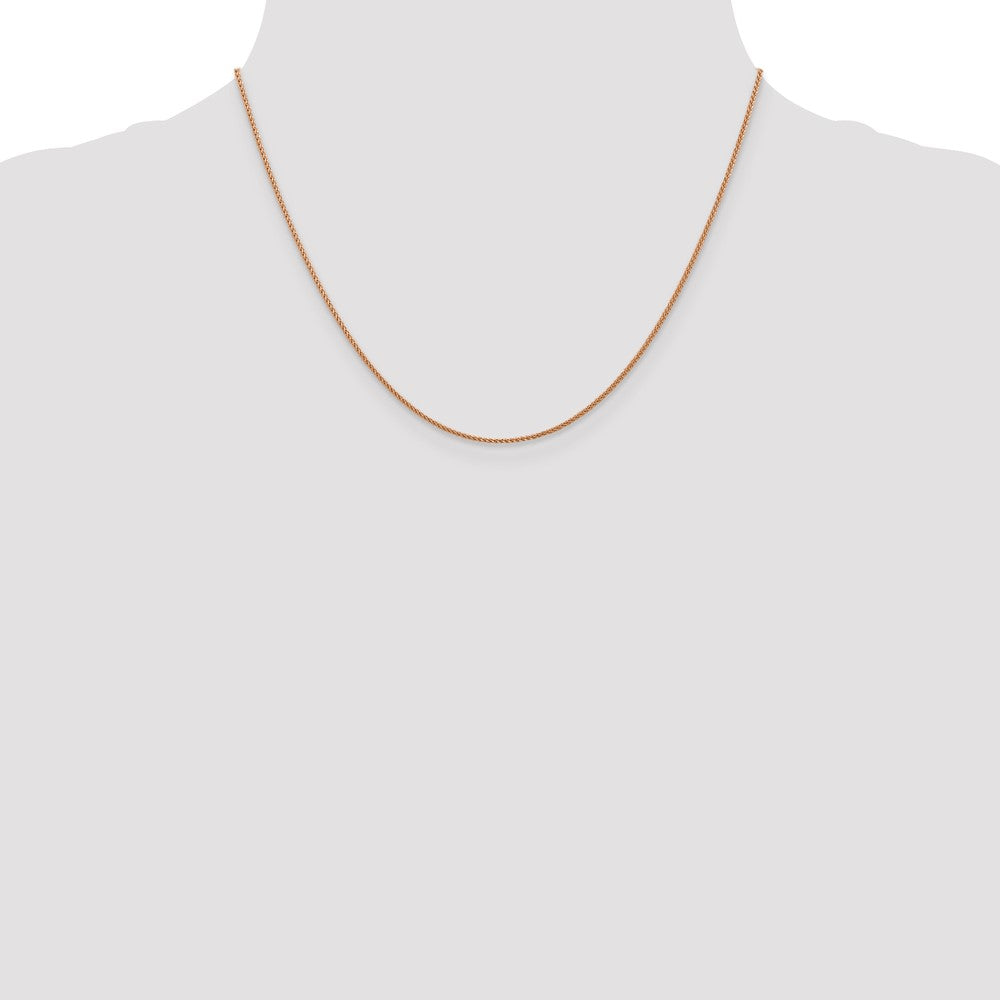 18 Inch 14K Rose Gold 1.0mm Spiga Chain Necklace