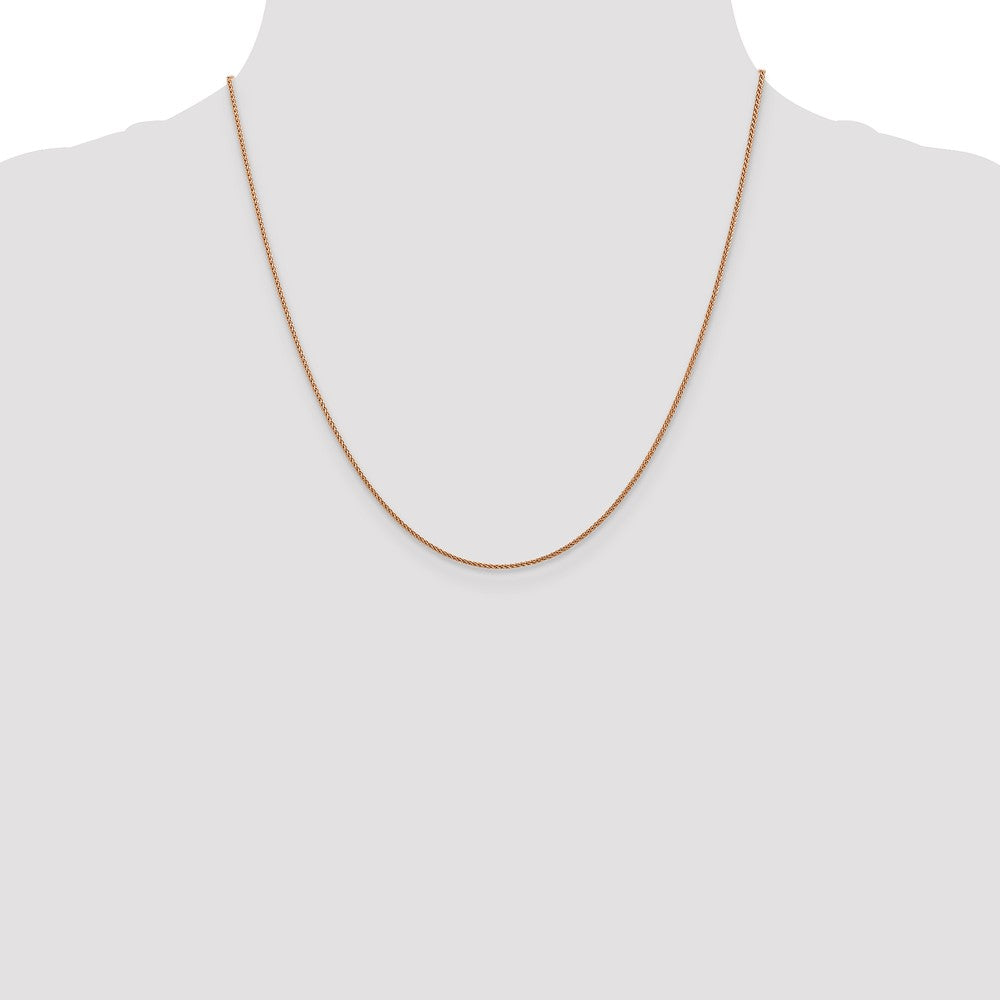 2 Inch 14K Rose Gold 1.0mm Spiga Chain Necklace