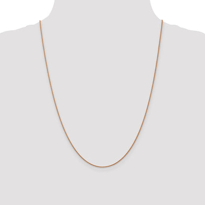 24 Inch 14K Rose Gold 1.0mm Spiga Chain Necklace
