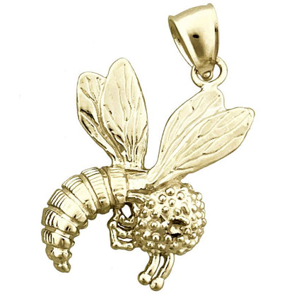 14K Gold Honey Bee Pendant