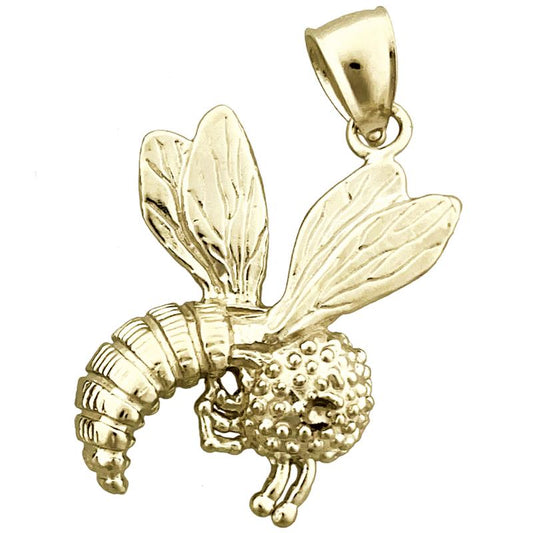14K Gold Honey Bee Pendant