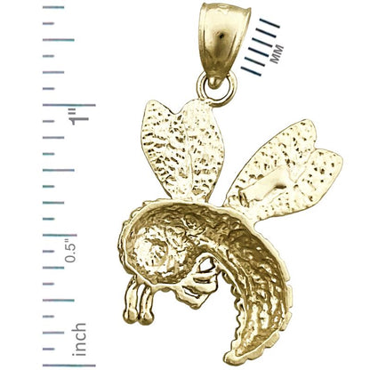 14K Gold Honey Bee Pendant