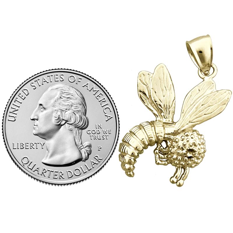 14K Gold Honey Bee Pendant