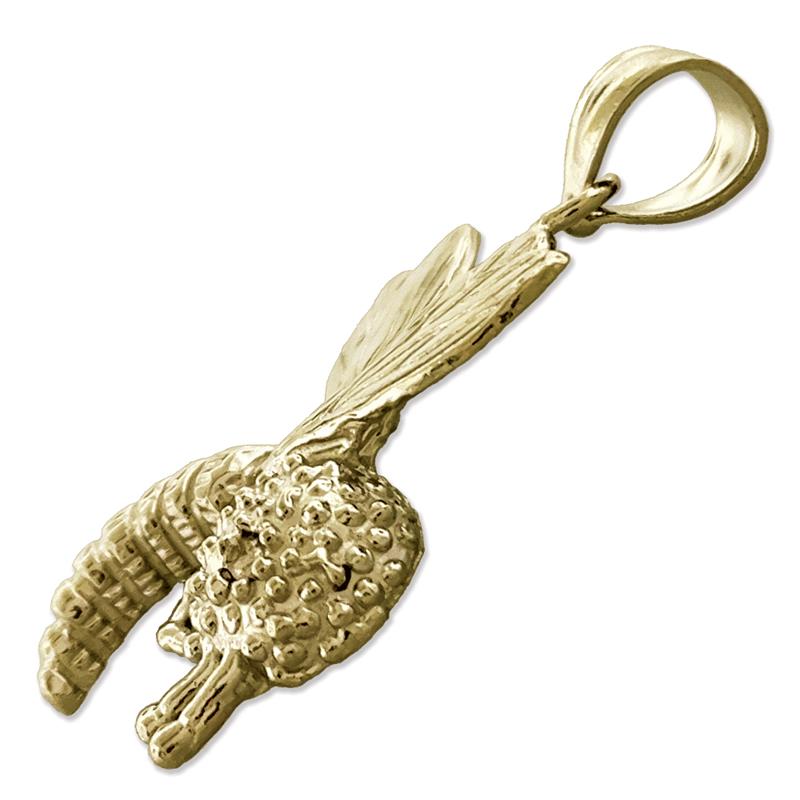 14K Gold Honey Bee Pendant