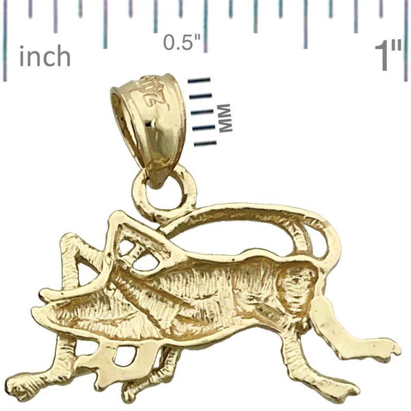 14K Gold Grasshopper Pendant