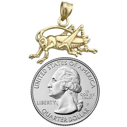 14K Gold Grasshopper Pendant
