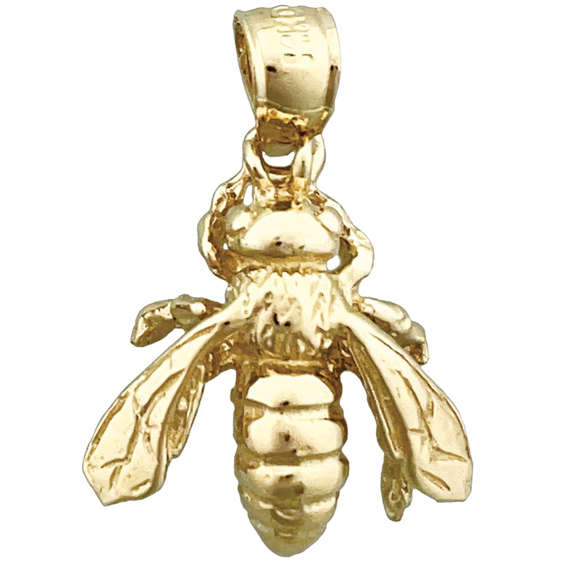 14K Gold 3-D Bumble Bee Charm