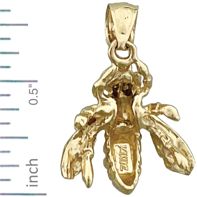 14K Gold 3-D Bumble Bee Charm