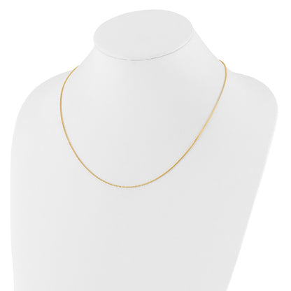 22 Inch 14K Yellow Gold Adjustable 1mm Box Chain Necklace