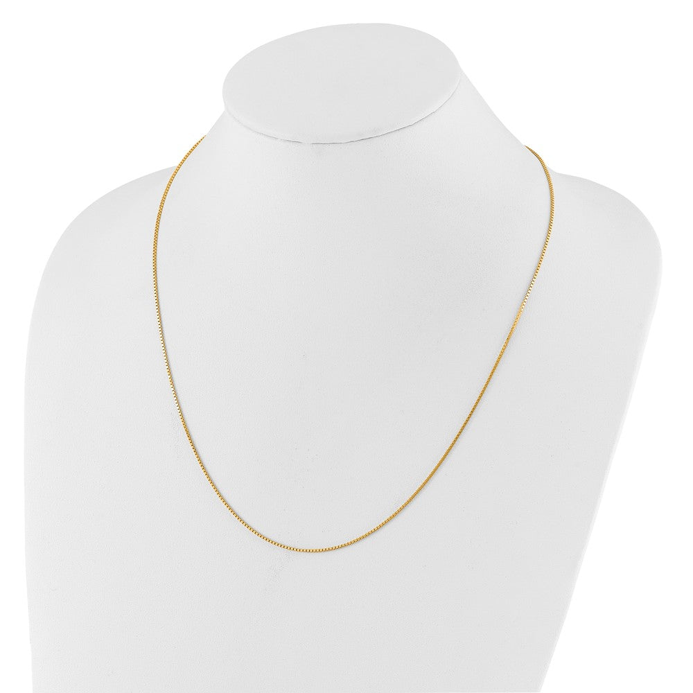 22 Inch 14K Yellow Gold Adjustable 1mm Box Chain Necklace