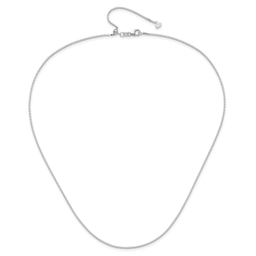 3 Inch 14K White Gold Adjustable 1mm Box Chain Necklace