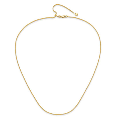 3 Inch 14K Yellow Gold Adjustable 1.4mm Wheat Chain Necklace