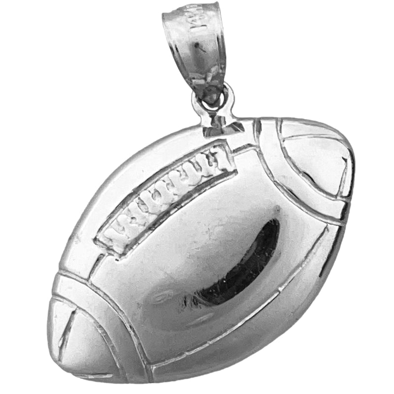 14K Gold 24MM Engraveable Football Pendant